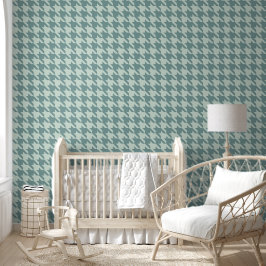 Baby Boys Room Blue Preppy Houndstooth Behang