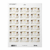 Baby Boys Twins Baptism Christening Gold White Etiket (Full Sheet)