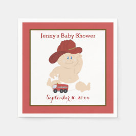 Baby brandweerman Gepersonaliseerd Napkins Servet