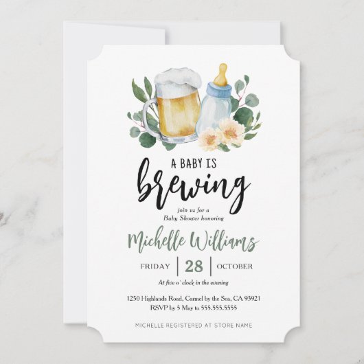 Baby breekt groene Baby shower Kaart (Voorkant)