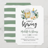 Baby breekt groene Baby shower Kaart (Voorkant / Achterkant)