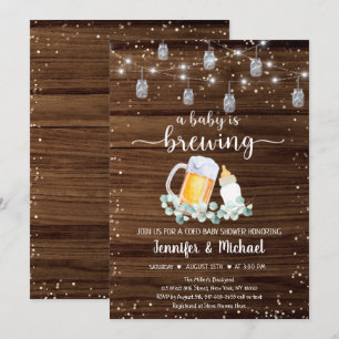 Baby breekt het Rustic Baby shower van de Lichten  Kaart