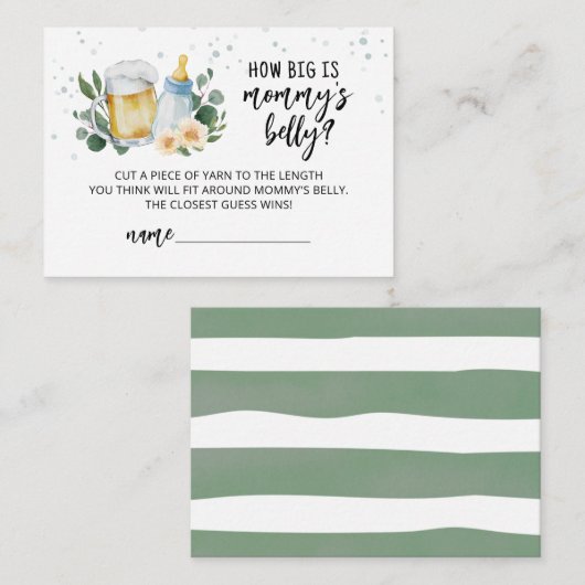 Baby breekt hoe groot is mama's buikkaart informatiekaartje (Voorkant / Achterkant)