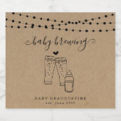 Baby Brewing Beer Couple's Baby shower Bier Etiket (Enkel label)