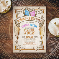 Baby Brewing Gender onthullen Uitnodiging