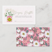 Baby Brewing Pink Floral Tea Diaper Raffle Ticket