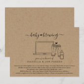 Baby Brewing Virtual Baby shower Invitation Bedankkaart (Voorkant / Achterkant)