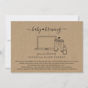 Baby Brewing Virtual Baby shower Invitation Bedankkaart