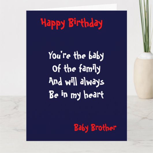 Baby broer Birthday Kaart (Voorkant)