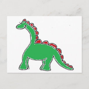 Baby Brontosaurus Cartoon Dinosaur Gear Briefkaart