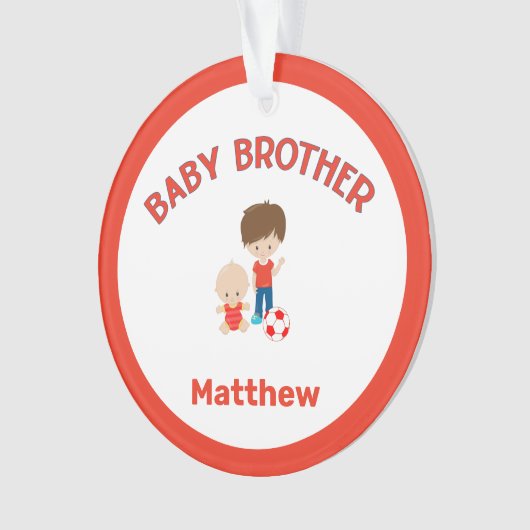 Baby Brother met Big Brother gepersonaliseerd Ornament (voorkant)
