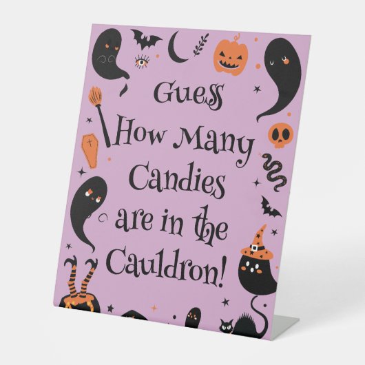 Baby Brouwen Halloween Baby shower Raad eens hoeve Reclamebord Met Voetstuk (Voorkant)