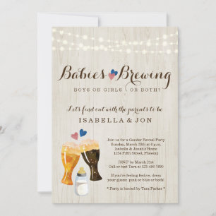 Baby Brouwerij Twins Gender onthullen partijuitnod Kaart