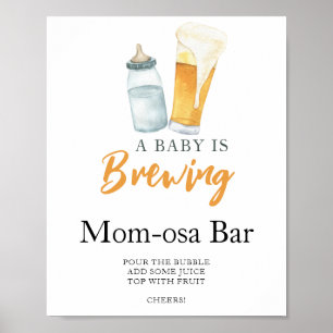 Baby brouwt bier baby shower Momosa bar Poster