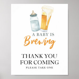 Baby brouwt bier Bedankt voor uw komst Poster