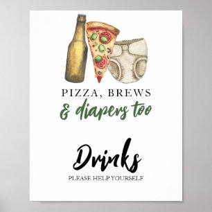 Baby brouwt bier Dranken Poster