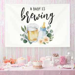 Baby Brouwt Bier En Voedingsspul Spandoek