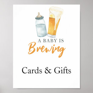 Baby brouwt bier Kaarten en cadeaus baby shower Poster