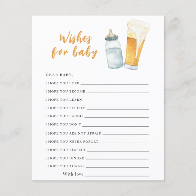 Baby brouwt bier - wensen voor baby (Voorkant)