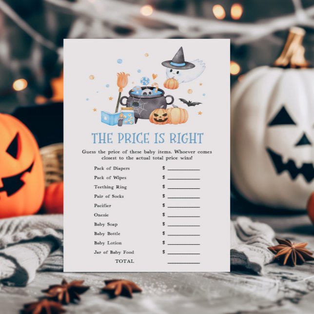 Baby Brouwt Blauw De prijs is het juiste spel (Baby is Brewing Baby Shower The Price is Right Game)