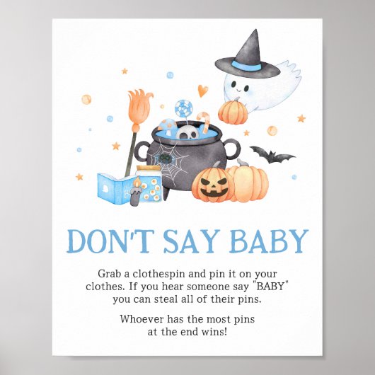 Baby Brouwt Blauw Halloween Zeg geen Baby Poster (Voorkant)