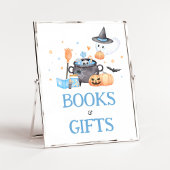 Baby brouwt blauwe Halloween-boeken en -geschenken Poster
