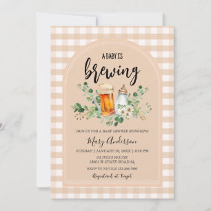 Baby brouwt Gingham Baby shower Kaart