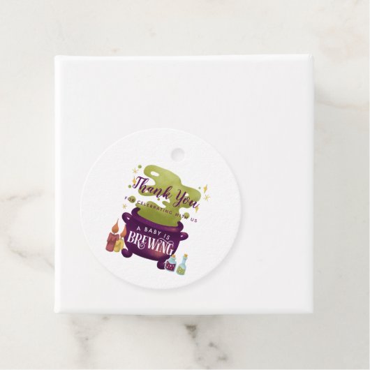 Baby brouwt Halloween Cauldron Baby shower Bedankjes Labels (In situ)