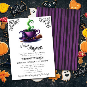 Baby Brouwt Heksenkoffie Halloween Baby Shower Kaart