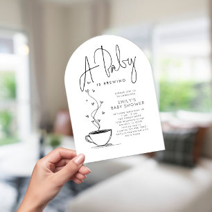 Baby brouwt minimalistisch koffie Baby shower Kaart
