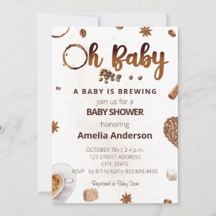 Baby brouwt Oh Baby Coffee Baby shower Kaart