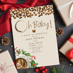 Baby brouwt Oh Baby Kerst Koffiedouche Kaart