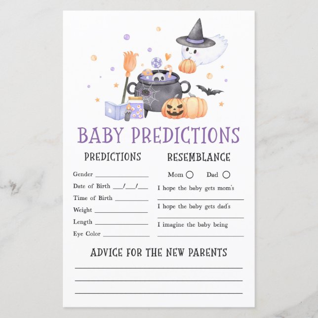 Baby Brouwt Paarse Baby voorspellingen Spel (Voorkant)