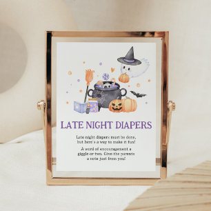 Baby brouwt Paarse nachtluiers Poster