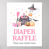Baby brouwt roze Halloween Luier Raffle Poster (Voorkant)