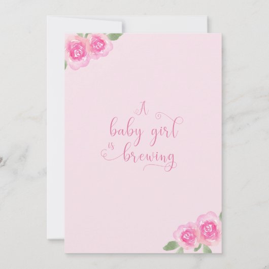 Baby brouwt roze theepot meisje Baby shower Kaart (Achterkant)