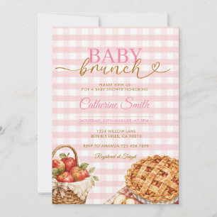 Baby Brunch Appeltaart Baby Shower Gingham Kaart