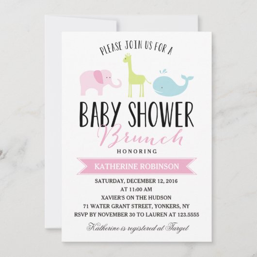 Baby Brunch | Baby shower Kaart (Voorkant)