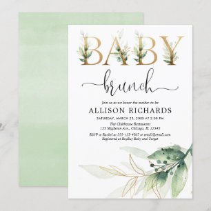 Baby brunch groene kleuren geslachtsneutrale babys kaart