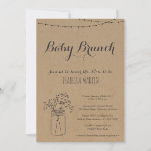 Baby Brunch Invitation on Kraft Background Kaart