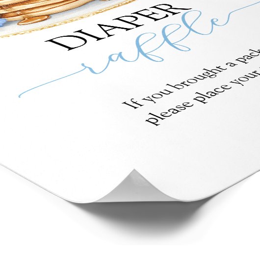 Baby Brunch Luier Raffle Baby shower Spel Poster (Hoek)