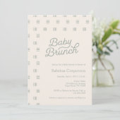 Baby Brunch | Minimale uitnodiging voor Sage Boho (Staand voorkant)
