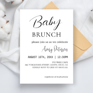 Baby Brunch Modern Baby shower Gender Reveal Kaart