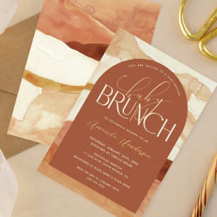 Baby Brunch Neutrale Tone Folie Invitation Folie Uitnodiging