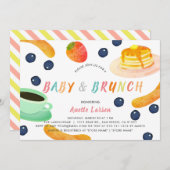 Baby & Brunch Pannenkoek Koffiebes Baby shower Kaart (Voorkant / Achterkant)