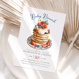 Baby Brunch Pannenkoeken Stapel Vintage Baby Showe Kaart