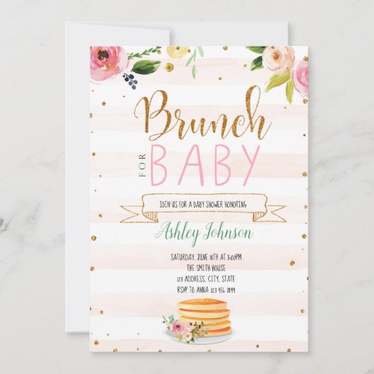Baby brunch party uitnodiging (Voorkant)
