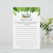 Baby Bucket List Dinosaur Baby shower Game (Staand voorkant)