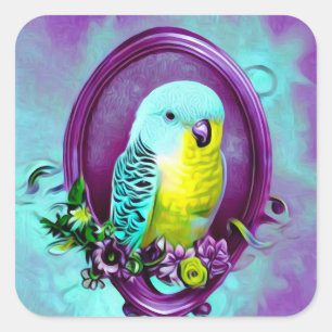 Baby Budgie Vierkante Sticker