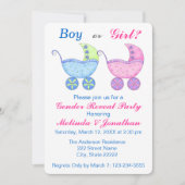 Baby Buggy Carriage Genre Reveal Party Invitation (Devant)